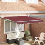 vidaXL Copertina retractabilă automat, vișiniu, 300x250 cm