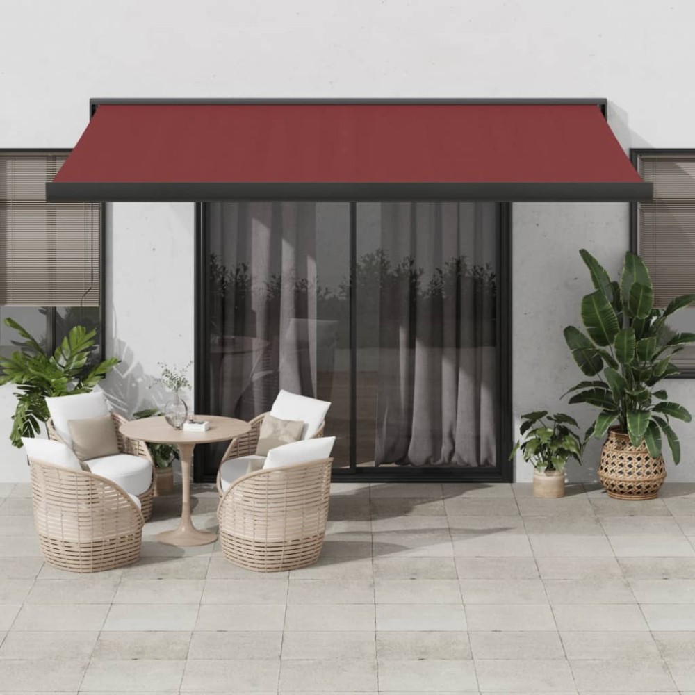 vidaXL Copertina retractabilă automat, vișiniu, 400x300 cm