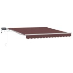 vidaXL Copertină retractabilă manual cu LED, maro, 300x250 cm