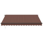 vidaXL Copertina retractabilă automat cu LED-uri, maro, 400x350 cm