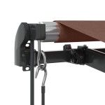 vidaXL Copertina retractabilă automat cu LED-uri, maro, 400x350 cm