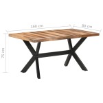 vidaXL Masă de bucătărie, 160x80x75 cm, lemn masiv cu finisaj miere vidaXL Masă de bucătărie, 160x80x75 cm, lemn masiv cu finisaj miere