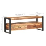 vidaXL Comodă TV, 120 x 35 x 45 cm, lemn masiv cu finisaj miere