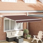 vidaXL Copertină retractabilă manual, maro, 300x250 cm