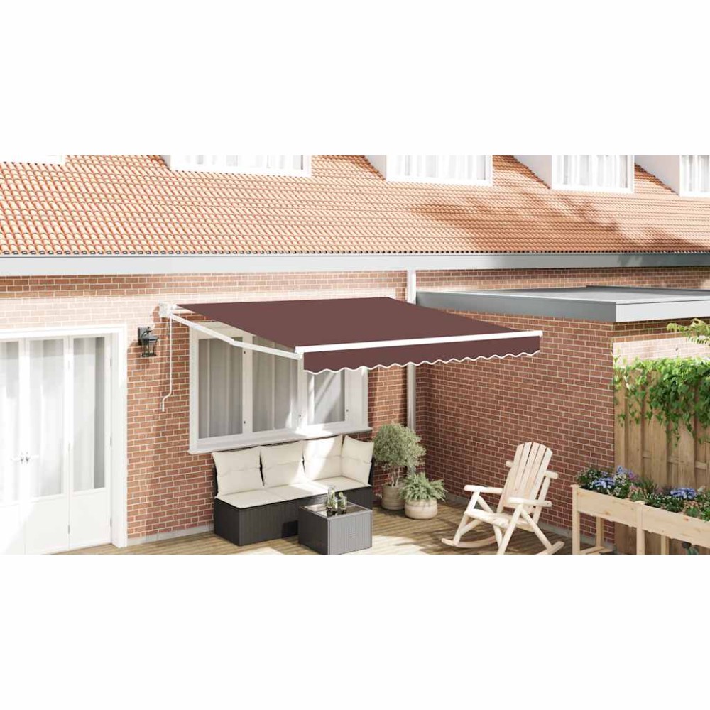 vidaXL Copertina retractabilă automat, maro, 300x250 cm