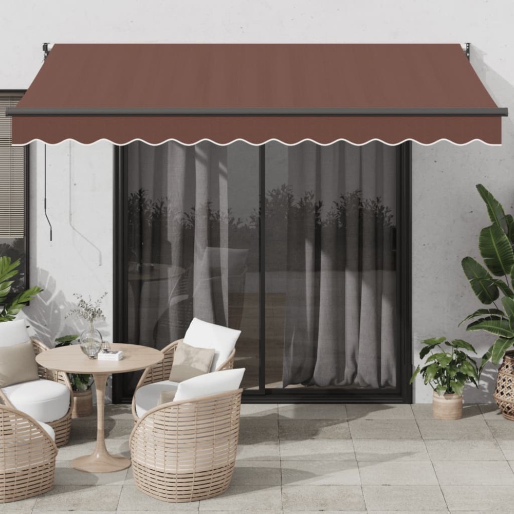 vidaXL Copertina retractabilă automat, maro, 350x250 cm