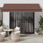 vidaXL Copertina retractabilă automat, maro, 350x250 cm