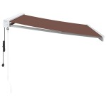 vidaXL Copertina retractabilă automat, maro, 350x250 cm