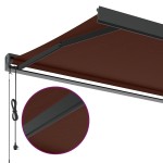vidaXL Copertina retractabilă automat, maro, 350x250 cm