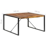 vidaXL Masă de bucătărie, 140x140x75 cm, lemn masiv vidaXL Masă de bucătărie, 140x140x75 cm, lemn masiv