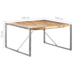 vidaXL Masă de bucătărie, 140x140x75 cm, lemn de mango nefinisat vidaXL Masă de bucătărie, 140x140x75 cm, lemn de mango nefinisat