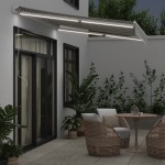 vidaXL Copertină retractabilă manual cu LED, antracit/alb, 300x250 cm