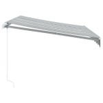 vidaXL Copertină retractabilă manual cu LED, antracit/alb, 300x250 cm