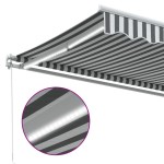 vidaXL Copertină retractabilă manual cu LED, antracit/alb, 300x250 cm