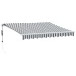 vidaXL Copertină retractabilă automat, antracit/alb, 300x250 cm