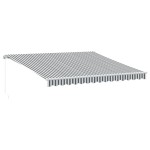 vidaXL Copertină retractabilă manual cu LED, antracit/alb, 400x300 cm
