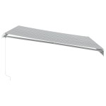 vidaXL Copertină retractabilă manual cu LED, antracit/alb, 400x300 cm