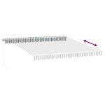 vidaXL Copertină retractabilă manual cu LED, antracit/alb, 400x300 cm