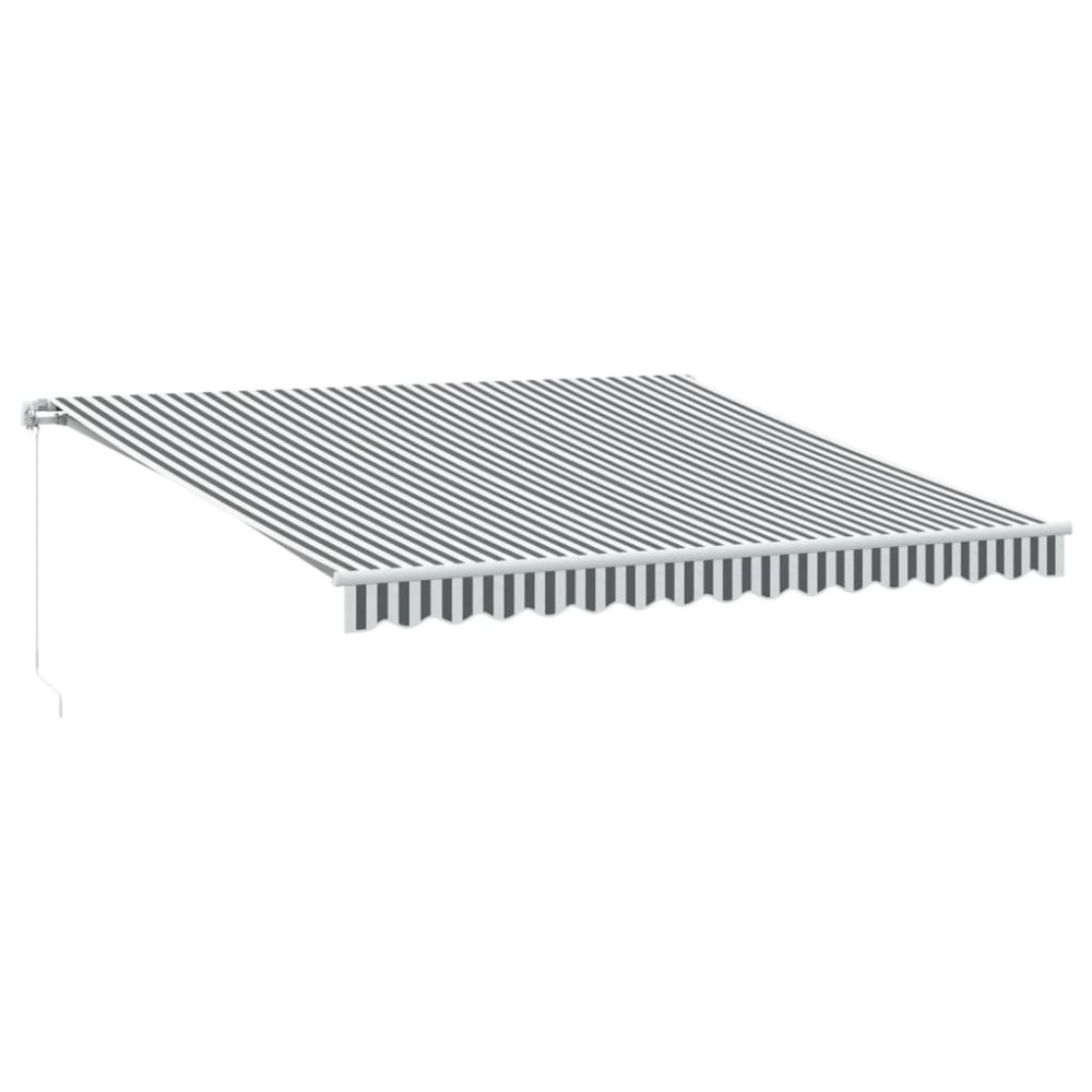 vidaXL Copertină retractabilă manual, antracit/alb, 400x350 cm