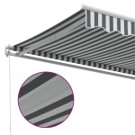 vidaXL Copertină retractabilă manual, antracit/alb, 400x350 cm