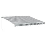vidaXL Copertină retractabilă manual cu LED, antracit/alb, 400x350 cm