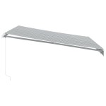 vidaXL Copertină retractabilă manual cu LED, antracit/alb, 400x350 cm