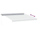 vidaXL Copertină retractabilă manual cu LED, antracit/alb, 400x350 cm