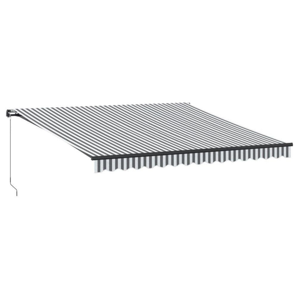 vidaXL Copertină retractabilă manual, antracit/alb, 400x350 cm