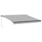 vidaXL Copertină retractabilă manual, antracit/alb, 400x350 cm
