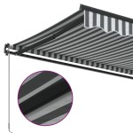 vidaXL Copertină retractabilă manual, antracit/alb, 400x350 cm