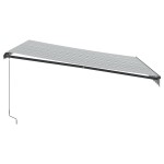 vidaXL Copertină retractabilă manual cu LED, antracit/alb, 400x350 cm