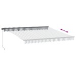 vidaXL Copertină retractabilă manual cu LED, antracit/alb, 400x350 cm