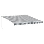 vidaXL Copertină retractabilă manual, antracit/alb, 400x300 cm