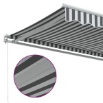 vidaXL Copertină retractabilă manual, antracit/alb, 400x300 cm