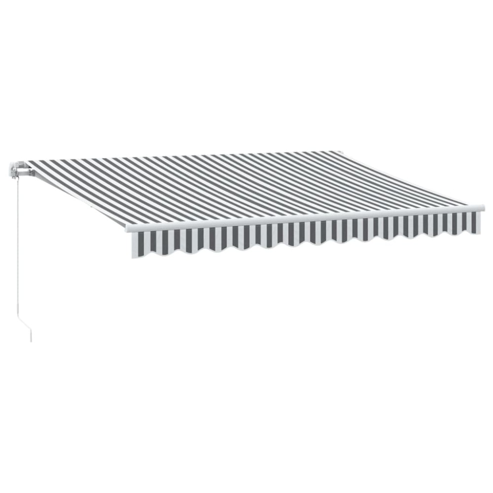 vidaXL Copertină retractabilă manual, antracit/alb, 350x250 cm