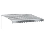vidaXL Copertină retractabilă manual, antracit/alb, 350x250 cm