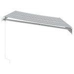 vidaXL Copertină retractabilă manual, antracit/alb, 350x250 cm