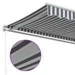 vidaXL Copertină retractabilă manual, antracit/alb, 350x250 cm