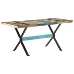 vidaXL Masă de bucătărie, 160x80x76 cm, lemn masiv reciclat vidaXL Masă de bucătărie, 160x80x76 cm, lemn masiv reciclat