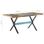 vidaXL Masă de bucătărie, 160x80x76 cm, lemn masiv reciclat vidaXL Masă de bucătărie, 160x80x76 cm, lemn masiv reciclat