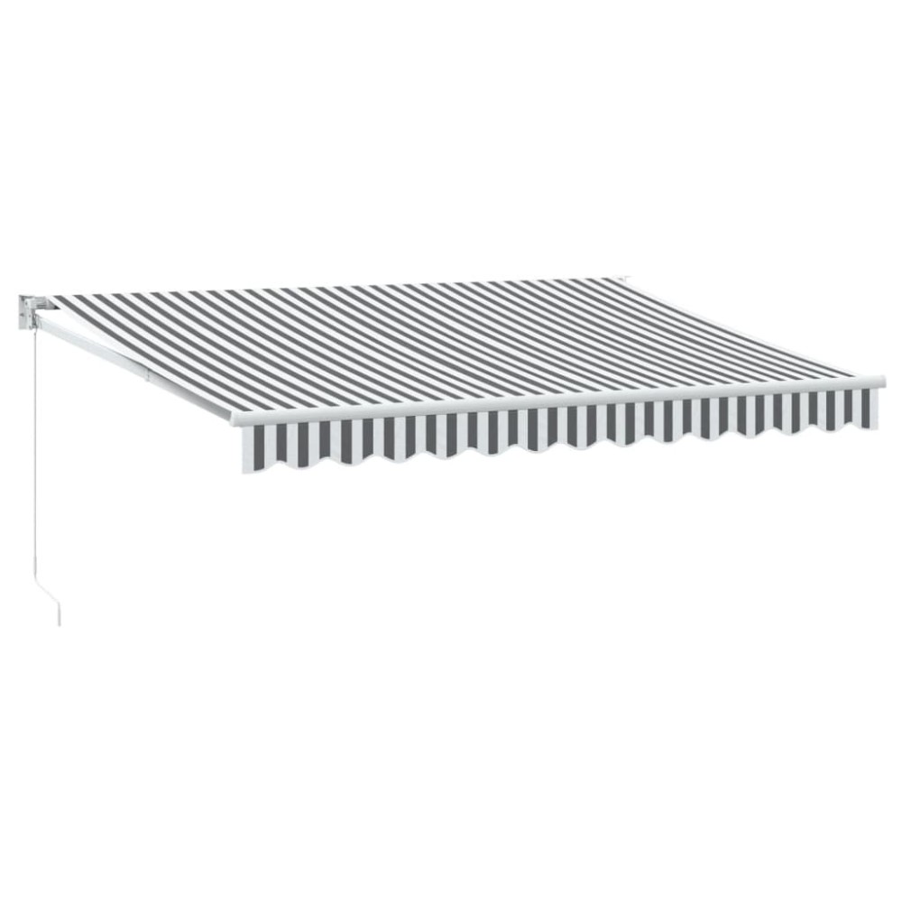 vidaXL Copertină retractabilă antracit/alb, 3,5x2,5 m, textil/aluminiu
