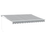 vidaXL Copertină retractabilă antracit/alb, 3,5x2,5 m, textil/aluminiu vidaXL Copertină retractabilă antracit/alb, 3,5x2,5 m, textil/aluminiu