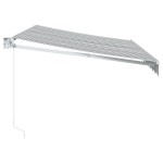 vidaXL Copertină retractabilă antracit/alb, 3,5x2,5 m, textil/aluminiu vidaXL Copertină retractabilă antracit/alb, 3,5x2,5 m, textil/aluminiu