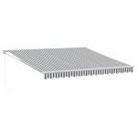 vidaXL Copertina retractabilă antracit & alb 4x3m țesătură și aluminiu vidaXL Copertina retractabilă antracit & alb 4x3m țesătură și aluminiu