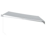 vidaXL Copertina retractabilă antracit & alb 4x3m țesătură și aluminiu vidaXL Copertina retractabilă antracit & alb 4x3m țesătură și aluminiu