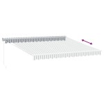 vidaXL Copertina retractabilă antracit & alb 4x3m țesătură și aluminiu vidaXL Copertina retractabilă antracit & alb 4x3m țesătură și aluminiu