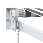 vidaXL Copertina retractabilă antracit & alb 4x3m țesătură și aluminiu vidaXL Copertina retractabilă antracit & alb 4x3m țesătură și aluminiu