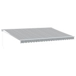 vidaXL Copertină retractabilă antracit/alb, 5x3 m, textil/aluminiu