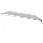 vidaXL Copertină retractabilă antracit/alb, 5x3 m, textil/aluminiu