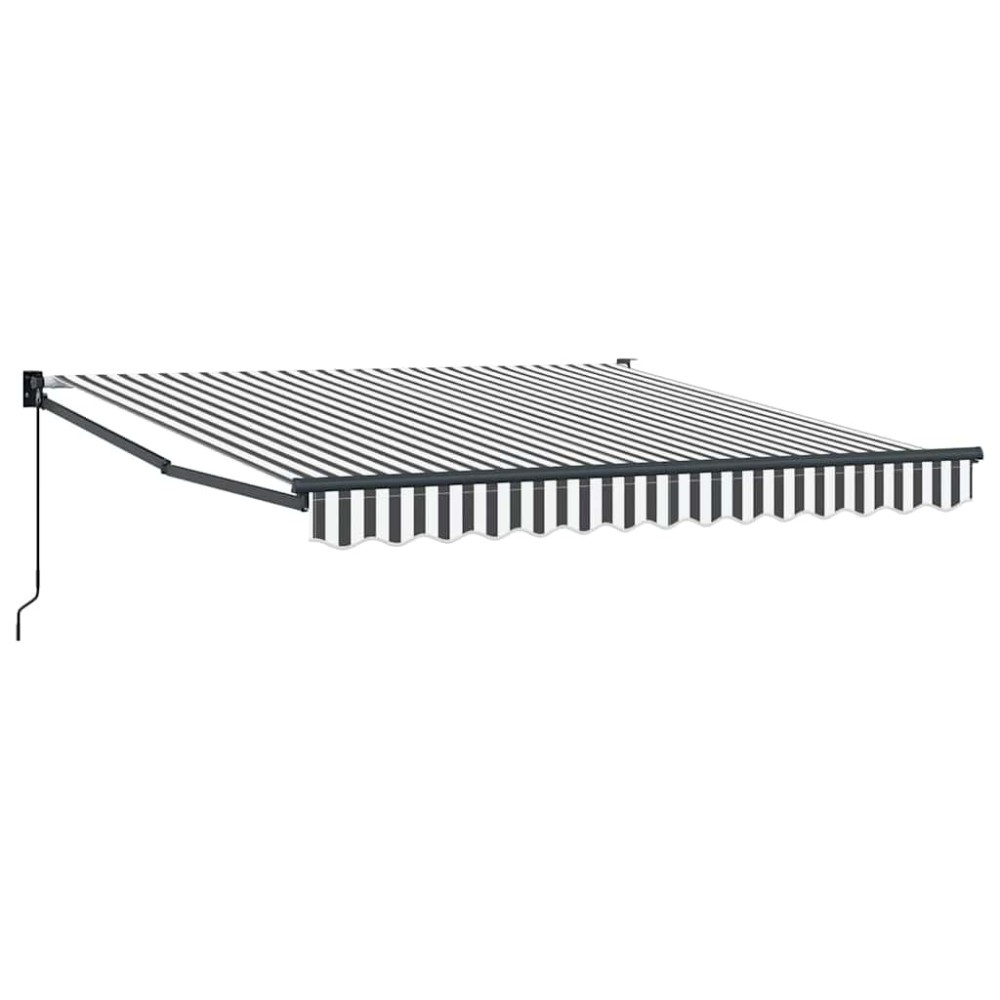 vidaXL Copertină retractabilă antracit/alb, 3x2,5 m, textil/aluminiu